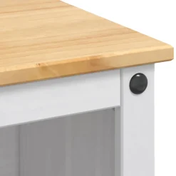 vidaXL Keuken Eiland Set 3 st Wit en Honing Was 112 x 77 x 91,5 cm