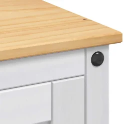 vidaXL Keuken Eiland Set 3 st Wit en Honing Was 112 x 77 x 91,5 cm
