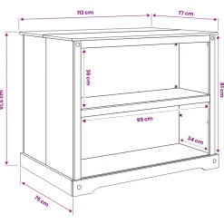 vidaXL Keuken Eiland Set Wit en Honing Was 112 x 77 x 91,5 cm