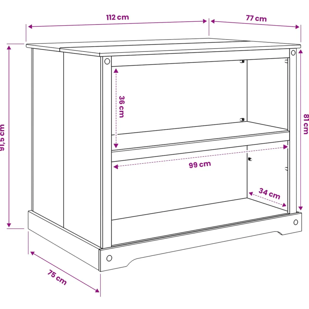 vidaXL Keuken Eiland Set Wit en Honing Was 112 x 77 x 91,5 cm