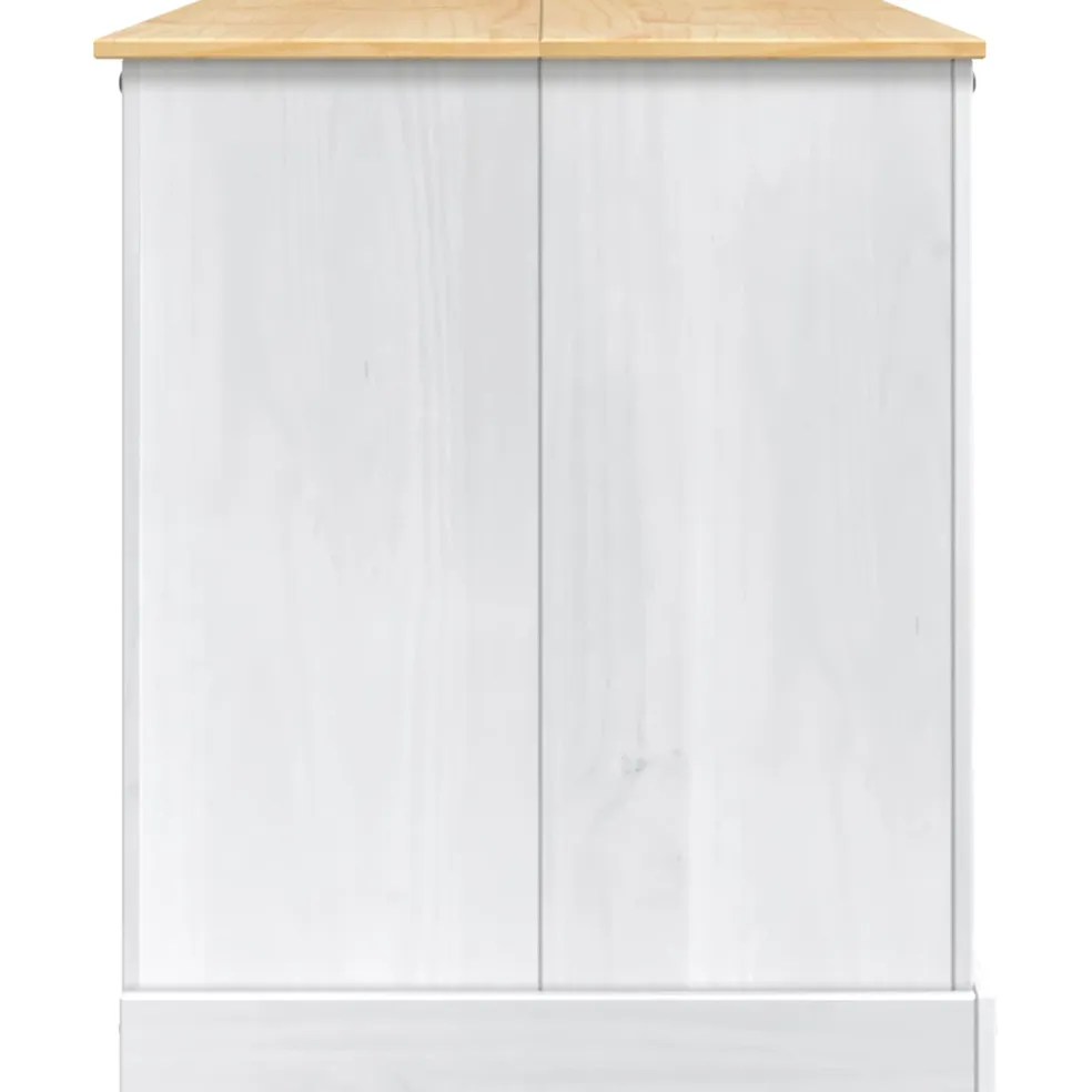 vidaXL Keuken Eiland Set Wit en Honing Was 112 x 77 x 91,5 cm