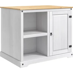 vidaXL Keuken Eiland Set Wit en Honing Was 112 x 77 x 91,5 cm
