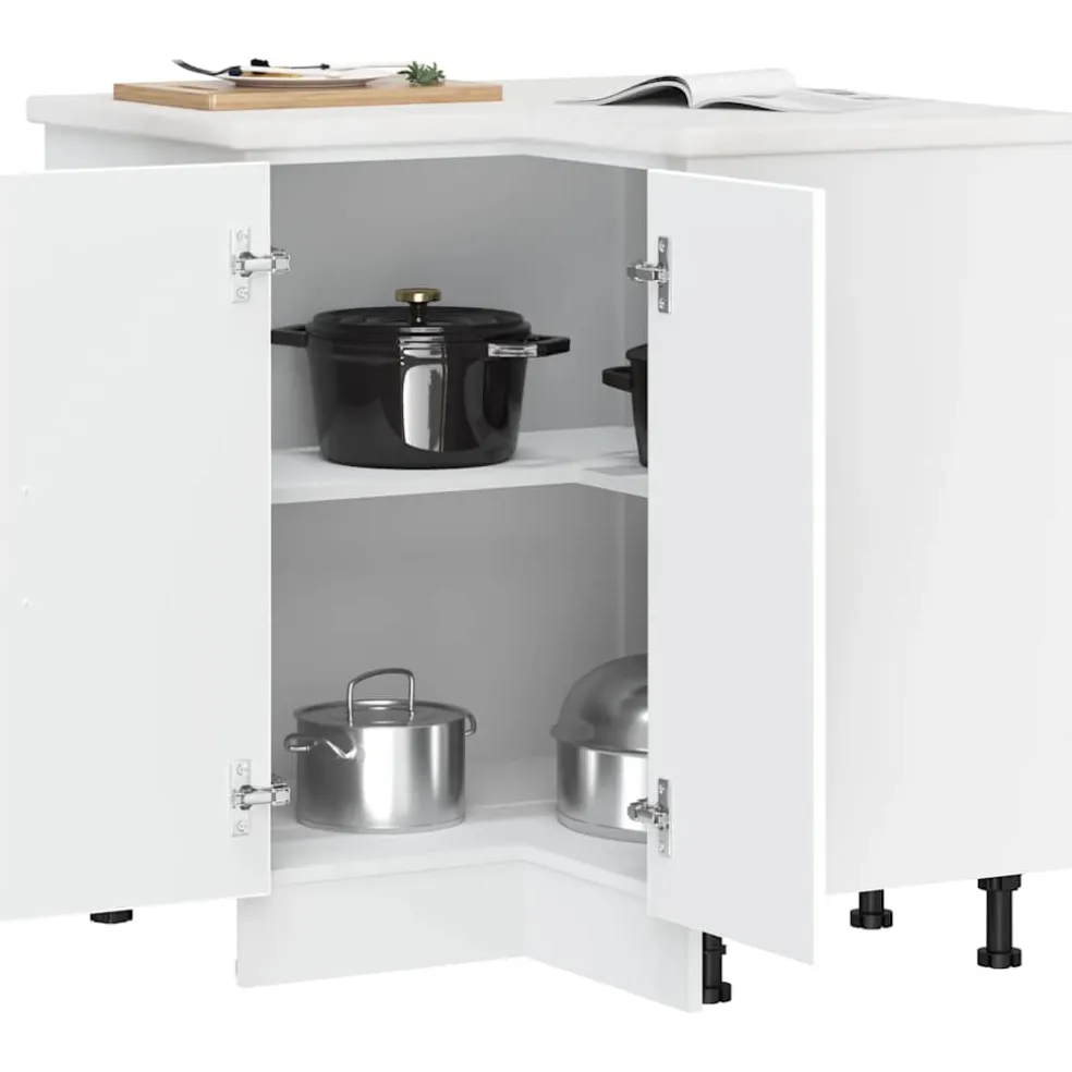 vidaXL Keuken hoekonderkast "Porto" bewerkt hout wit