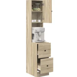 vidaXL Keukenkast Beige 35 x 50 x 180 cm Bewerkt hout
