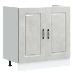 vidaXL Keukenkast Kalmar Beton Grijs 80 x 46 x 81,5 cm Bewerkt hout