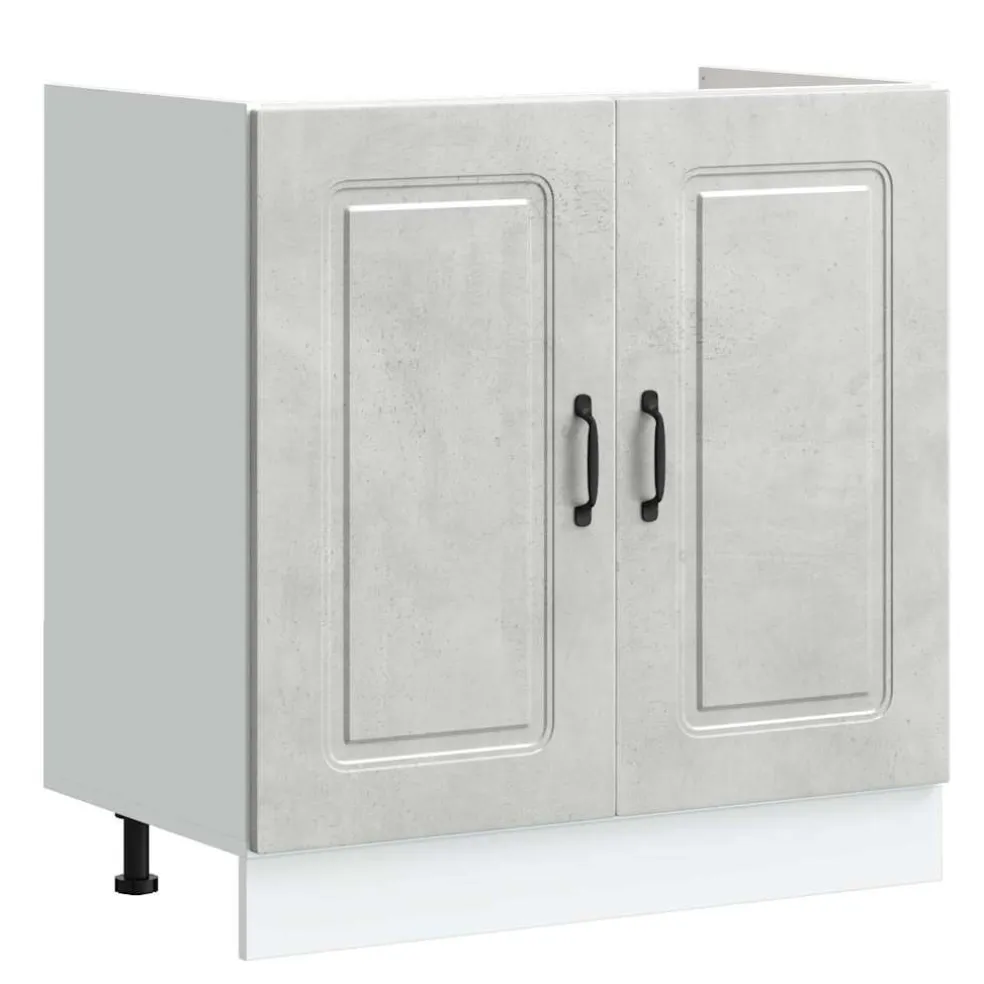 vidaXL Keukenkast Kalmar Beton Grijs 80 x 46 x 81,5 cm Bewerkt hout