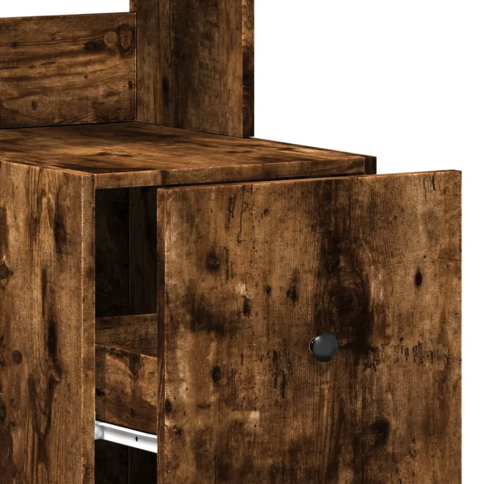 vidaXL Keukenkast 35x50x180 cm bewerkt hout gerookt eikenkleurig