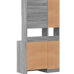 vidaXL Keukenkast 95x50x180 cm bewerkt hout grijs sonoma eiken