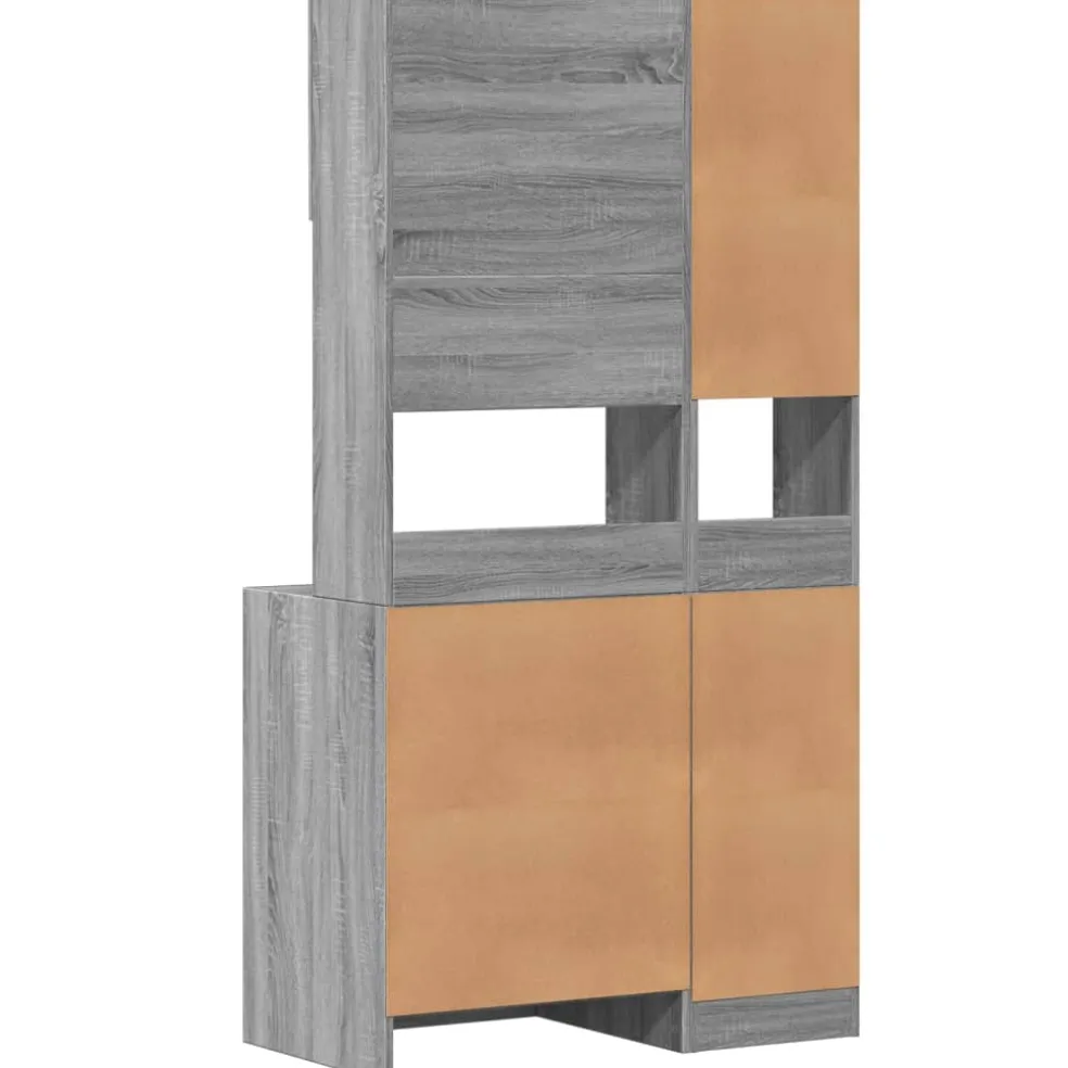 vidaXL Keukenkast 95x50x180 cm bewerkt hout grijs sonoma eiken