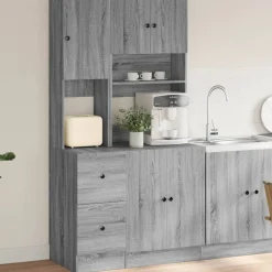 vidaXL Keukenkast 95x50x180 cm bewerkt hout grijs sonoma eiken