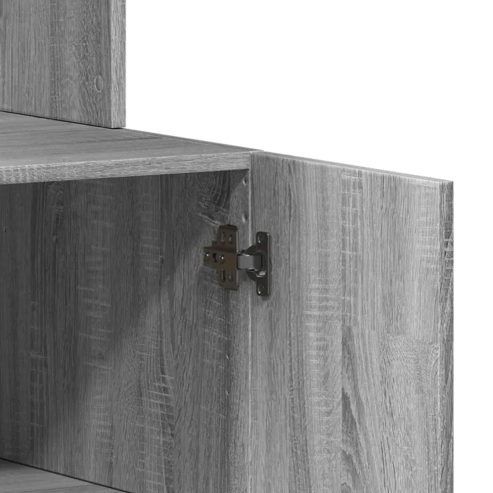 vidaXL Keukenkast 95x50x180 cm bewerkt hout grijs sonoma eiken