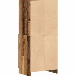 vidaXL Keukenkast 57x41,5x131,5 cm bewerkt hout oud houtkleurig