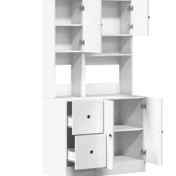 vidaXL Keukenkast 95x50x180 cm bewerkt hout wit