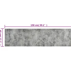 vidaXL Keukenmat wasbaar betonprint 45x150 cm fluweel