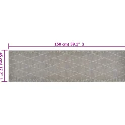 vidaXL Keukenmat wasbaar geruit 45x150 cm fluweel