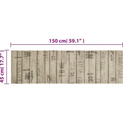 vidaXL Keukenmat wasbaar hekprint 45x150 cm fluweel