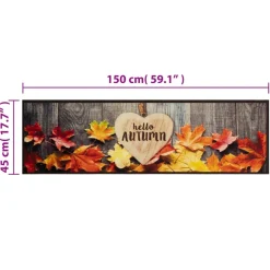 vidaXL Keukenmat wasbaar herfstprint 45x150 cm fluweel
