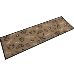 vidaXL Keukenmat wasbaar ochtendprint 45x150 cm fluweel bruin