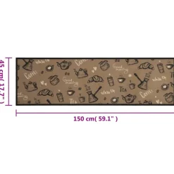 vidaXL Keukenmat wasbaar ochtendprint 45x150 cm fluweel bruin