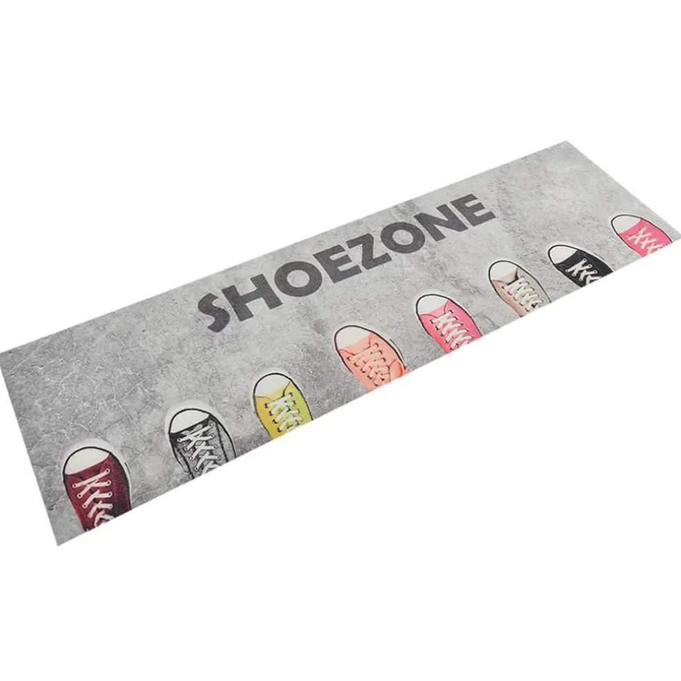 vidaXL Keukenmat wasbaar shoezone-print 45x150 cm fluweel
