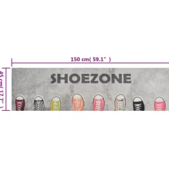 vidaXL Keukenmat wasbaar shoezone-print 45x150 cm fluweel