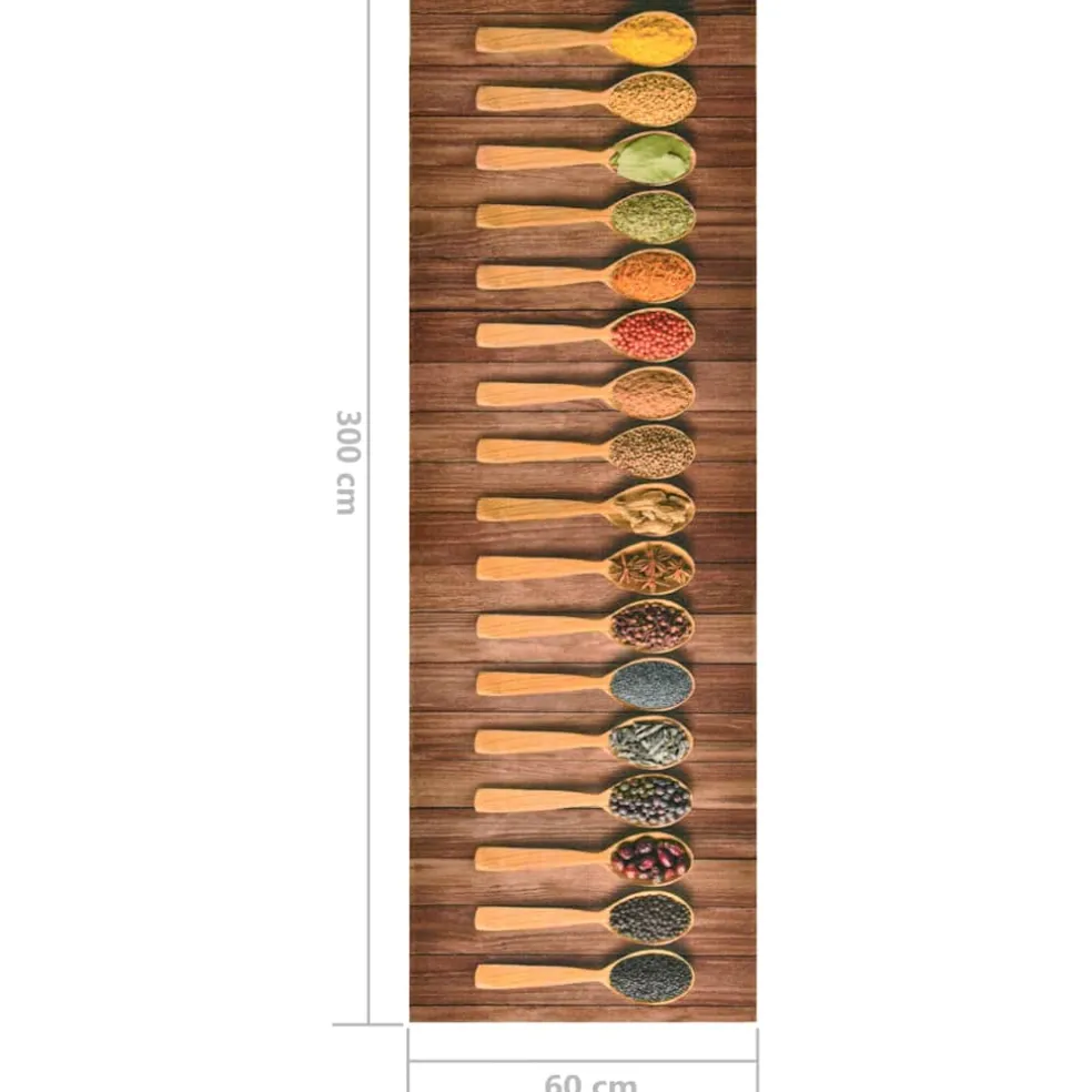vidaXL Keukenmat wasbaar Spoons 45x150 cm