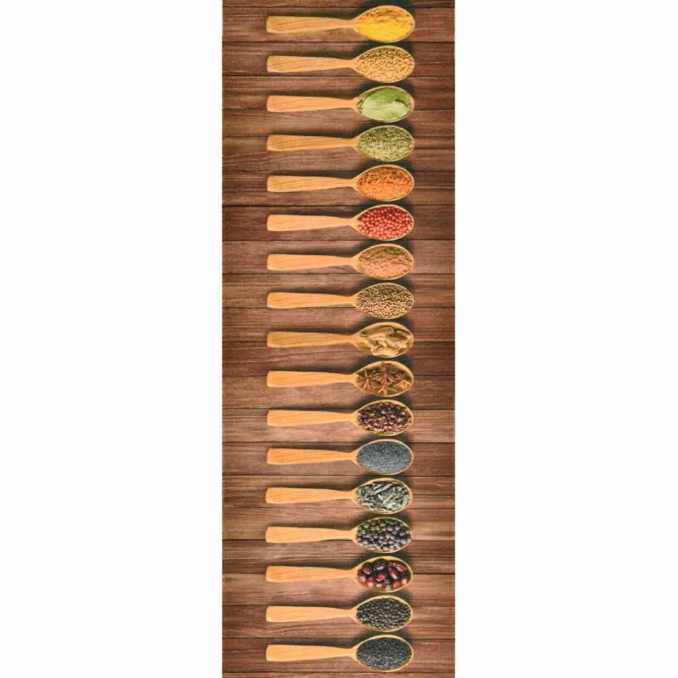 vidaXL Keukenmat wasbaar Spoons 45x150 cm