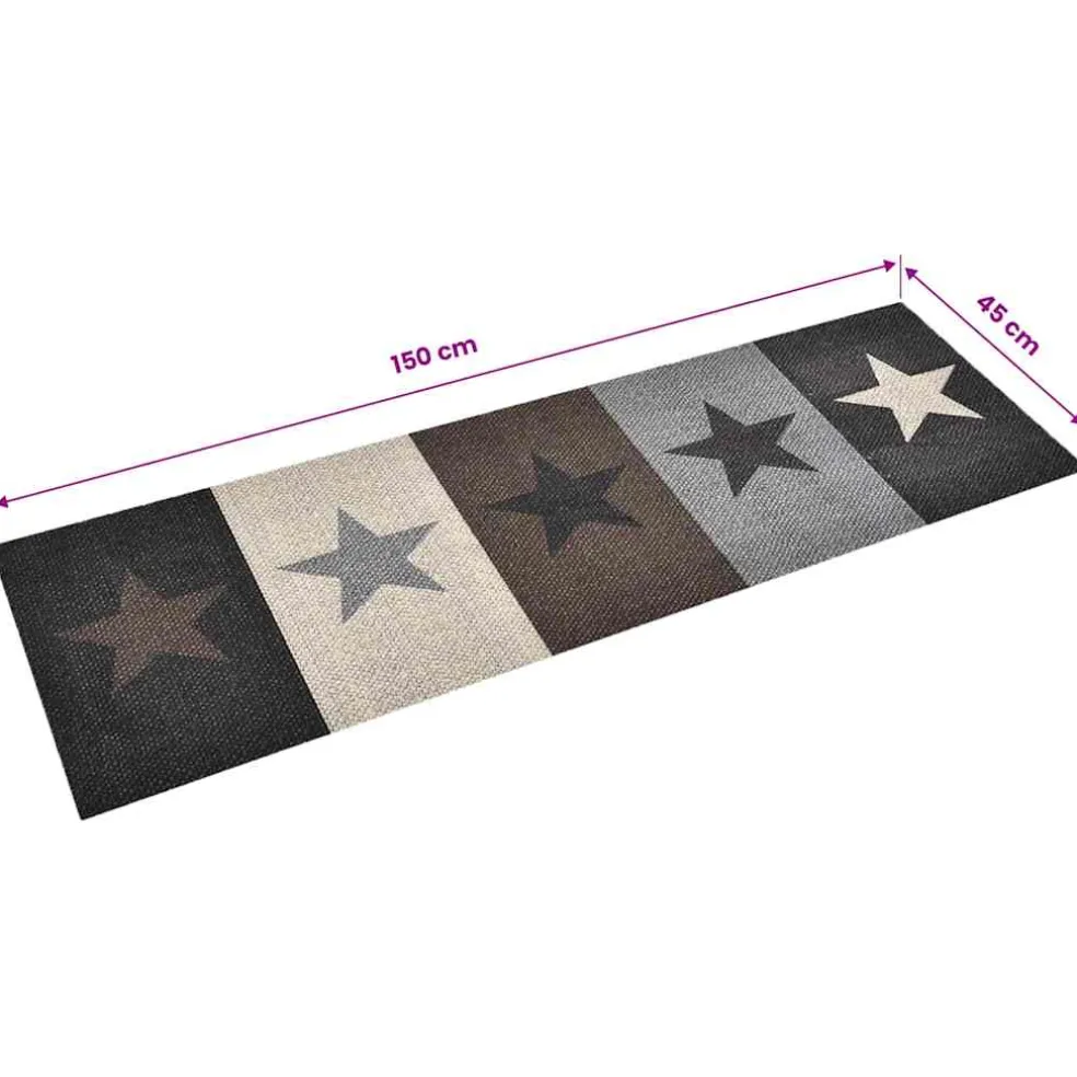 vidaXL Keukenmat wasbaar Star 45x150 cm