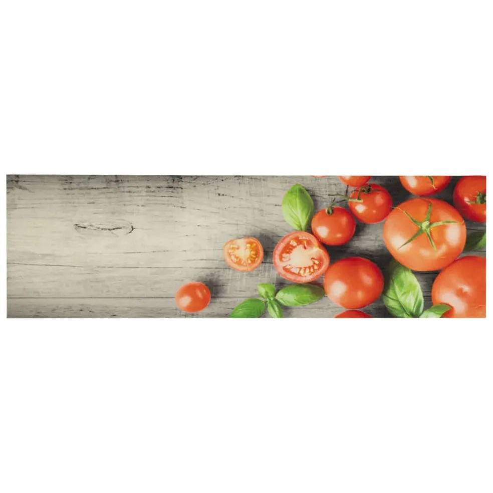 vidaXL Keukenmat wasbaar tomatenprint 45x150 cm fluweel