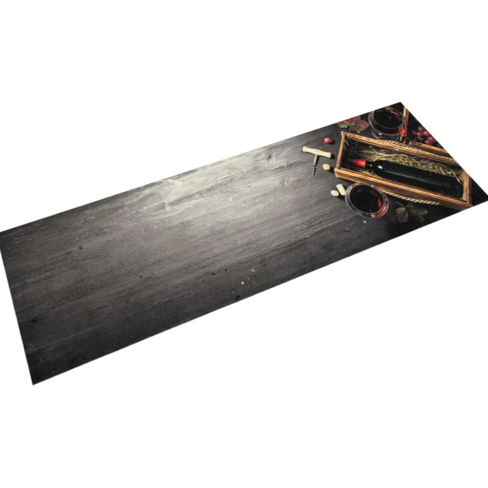 vidaXL Keukenmat wasbaar wijnflesprint 45x150 cm fluweel