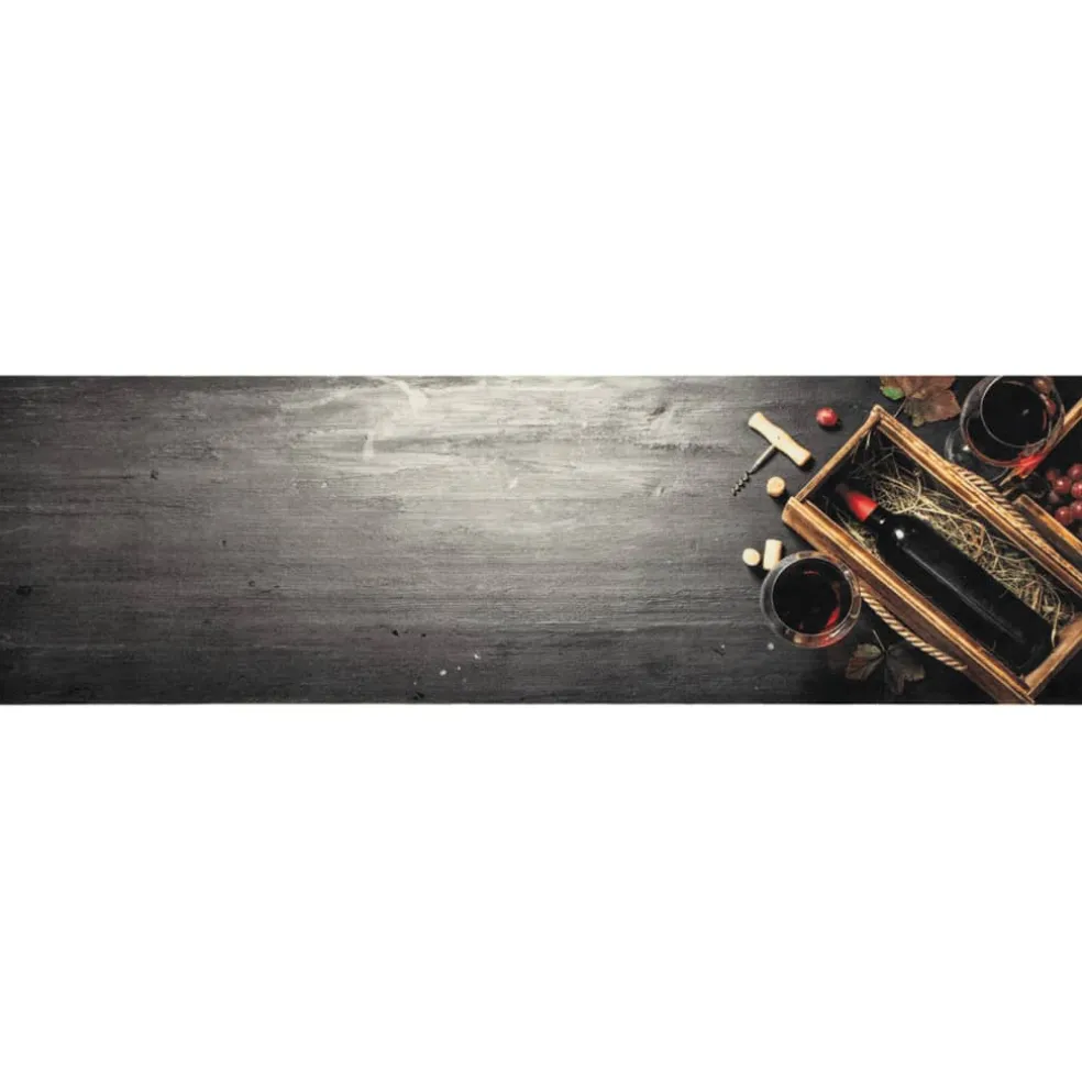 vidaXL Keukenmat wasbaar wijnflesprint 45x150 cm fluweel