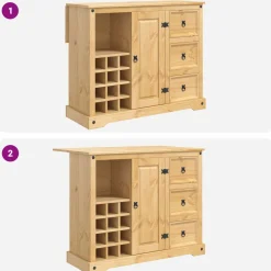 vidaXL Keukenopslag 2 st Honing Wax 112 x 77 x 90 cm