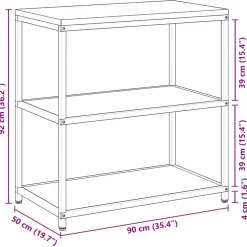 vidaXL Keukenplankeenheid HATTEM Antracietkleurig 90 x 50 x 92 cm