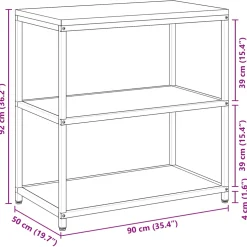 vidaXL Keukenplankeenheid HATTEM Antracietkleurig 90 x 50 x 92 cm