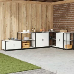 vidaXL Keukenplankeenheid HATTEM Wit 90 x 50 x 92 cm Staal