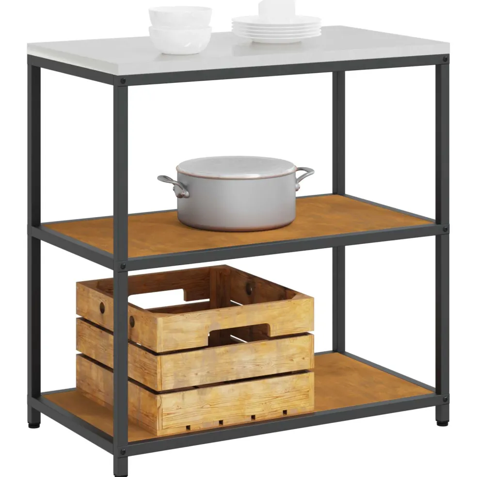 vidaXL Keukenplankeenheid HATTEM Roestig 90 x 50 x 92 cm Staal