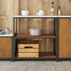vidaXL Keukenplankeenheid HATTEM Roestig 90 x 50 x 92 cm Staal