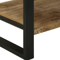 vidaXL Keukenrek Bruin en zwart 80 x 40 x 160 cm Massief Mango Hout