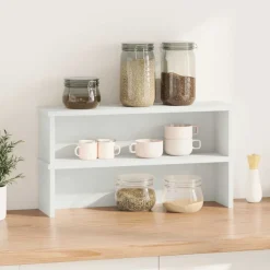 vidaXL Keukenrekken stapelbaar 2 st 50x15x16 cm wit