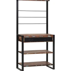 vidaXL Keukenrek Multikleur en Zwart 80 x 40 x 160 cm