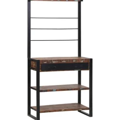vidaXL Keukenrek Multikleur en Zwart 80 x 40 x 160 cm