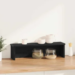 vidaXL Keukenrek stapelbaar 60x15x16 cm bewerkt hout zwart