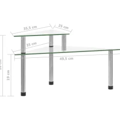 vidaXL Keukenschap 49,5x35x19 cm gehard glas transparent