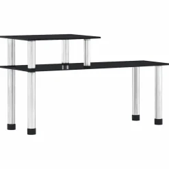 vidaXL Keukenschap 45x16x26 cm gehard glas zwart
