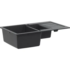 vidaXL Keukenspoelbak met dubbele bak Graniet 80 x 50 x 30.5 cm