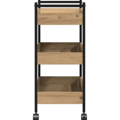 vidaXL Keuken Trolley Artisan Eiken 50 x 30 x 70 cm Bewerkt hout