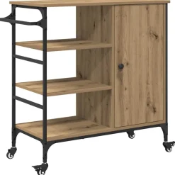 vidaXL Keuken Trolley Artisan Eiken 87.5 x 39 x 84.5 cm Bewerkt hout