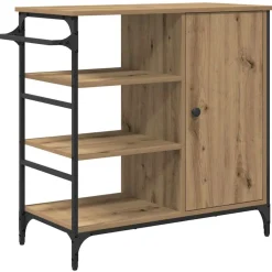 vidaXL Keuken Trolley Artisan Eiken 87.5 x 39 x 84.5 cm Bewerkt hout