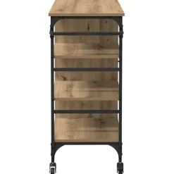 vidaXL Keuken Trolley Artisan Eiken 87.5 x 39 x 84.5 cm Bewerkt hout