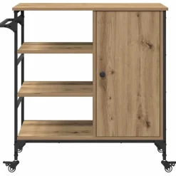 vidaXL Keuken Trolley Artisan Eiken 87.5 x 39 x 84.5 cm Bewerkt hout